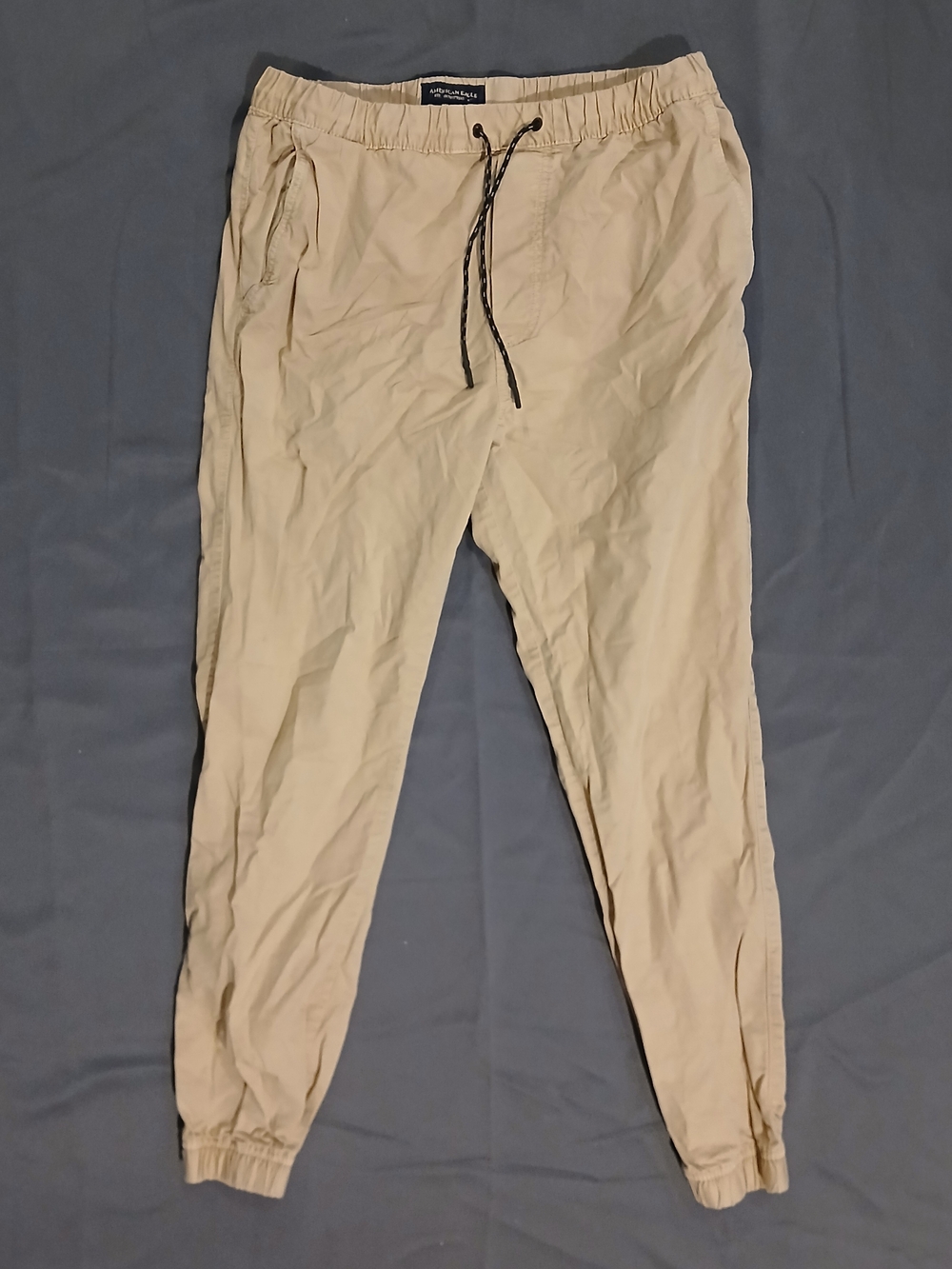 American Eagle Outfitters Men's Light Beige Drawstring Joggers